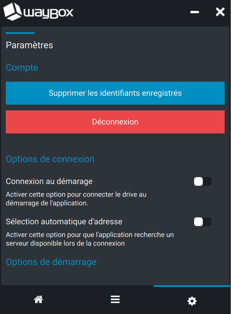 Interface utilisateur de l’application desktop